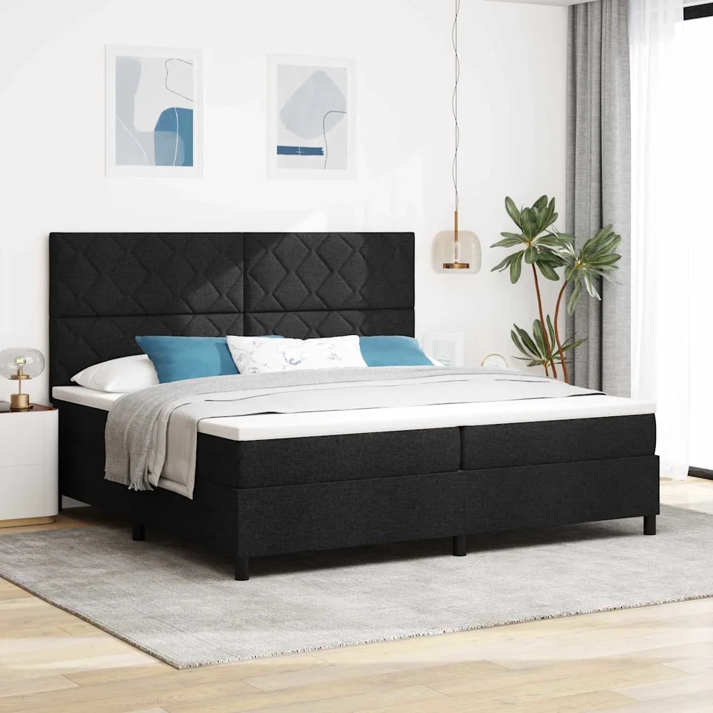 Letto a molle con materasso Nero 200 x 200 cm Tessuto 3339492
