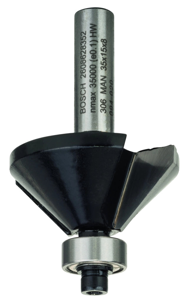 2608628352 - Fresa per smussare, 8 mm, B 11 mm, L 15 mm, G 56 mm, 45 gradi 8 mm, B 11 mm, L 15 mm, G 56 mm, 45 gradi