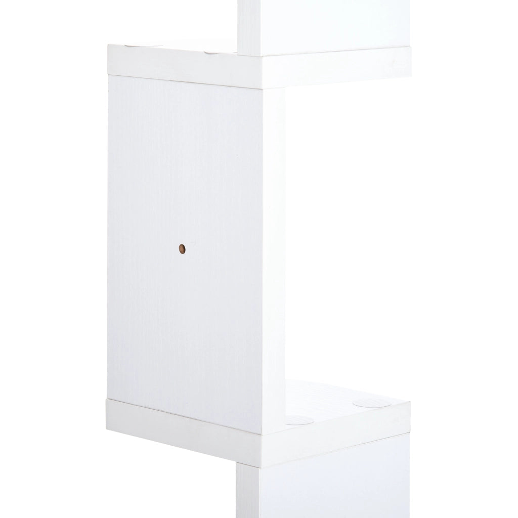 Scaffale angolare a parete 5 ripiani zigzag ¨C Xylo ¨C legno bianco 120cm