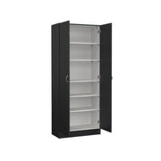 Scarpiera Multiuso in Kit 69 x 35 x h 170 cm Nera a 2 Ante e 5 Ripiani Regolabili