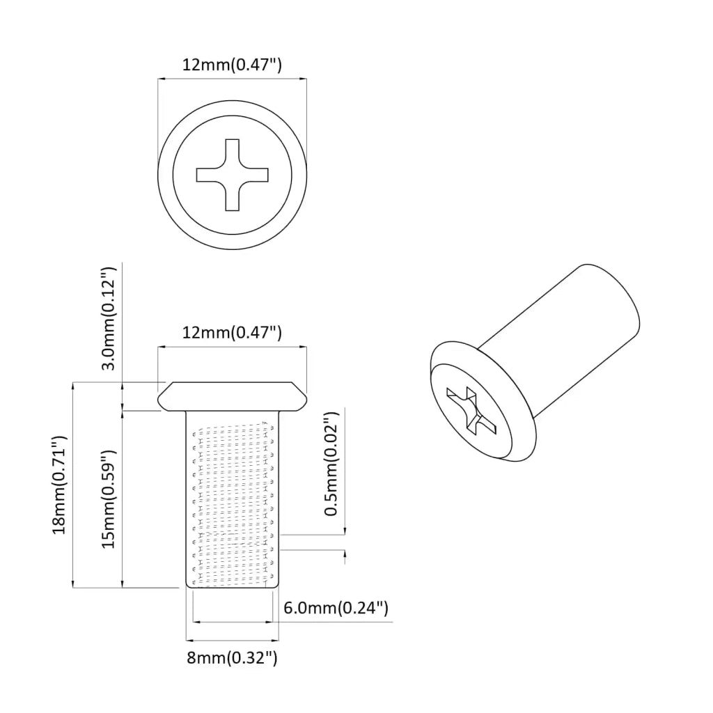 Dado a bloccaggio 12 pz Argento M6 x 15 mm Acciaio CFW7862913