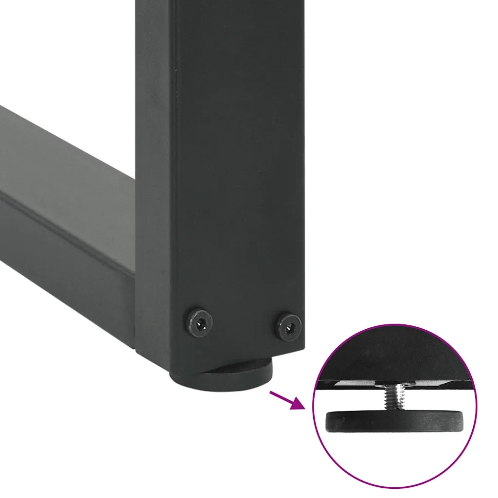Pieds de table console en U, 2 pièces, anthracite, 28 x (72-73) cm, acier