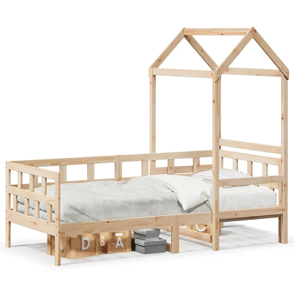 Letto singolo | Letto per adulti | Dormeuse con Tetto 80x200 cm in Legno Massello di Pino