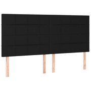 Testiera | Testata Nera 180x5x118/128 cm Tessuto