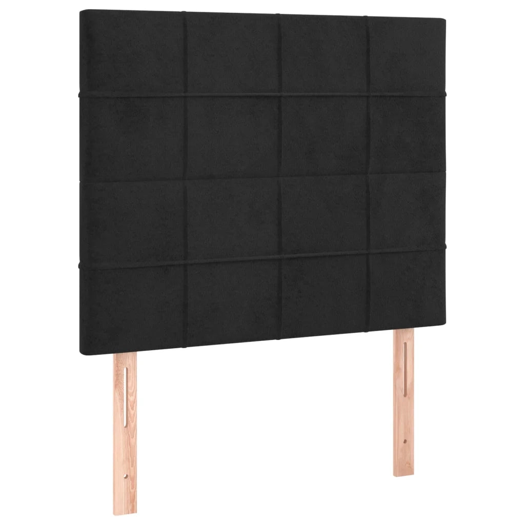 Testiera | Testata Nera 100x5x118/128 cm Velluto