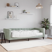 Divano Letto con Materasso Grigio Chiaro 90x190 cm in Velluto 3196680