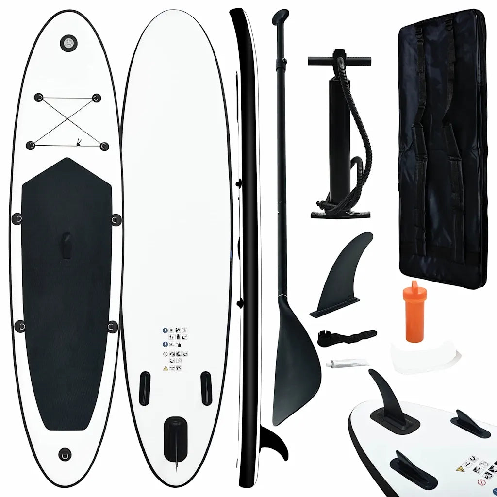 Set Tavola Gonfiabile da SUP Nero e Bianco 92730