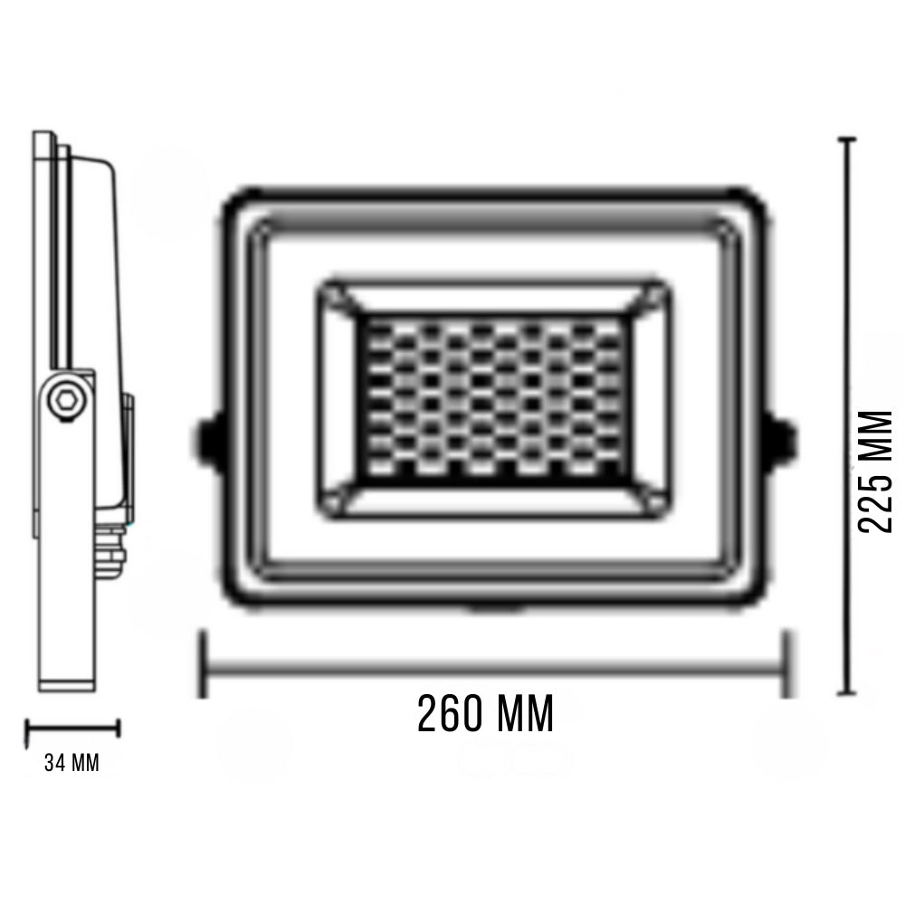 Optonica proiettore led smd corpo nero linea premium 4000k ip65 clip luminoso *** watt 100 watt, confezione 1
