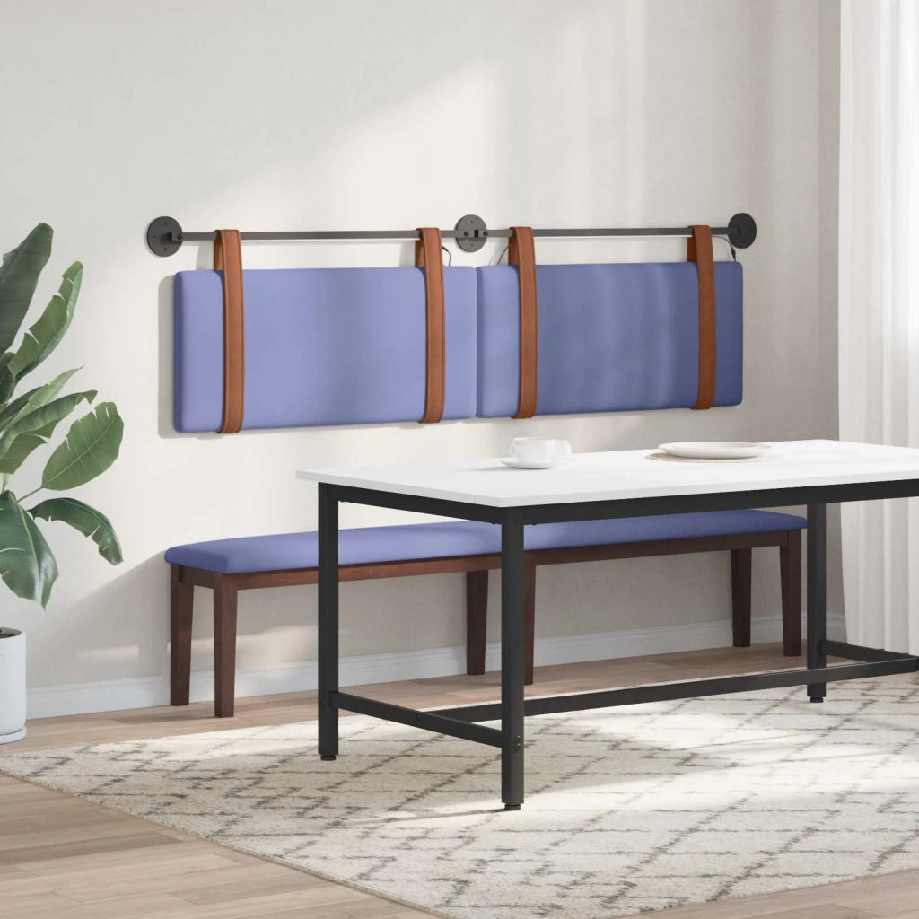 Testiera | Testata sospesa Con luce LED Blu jeans PU Antico
