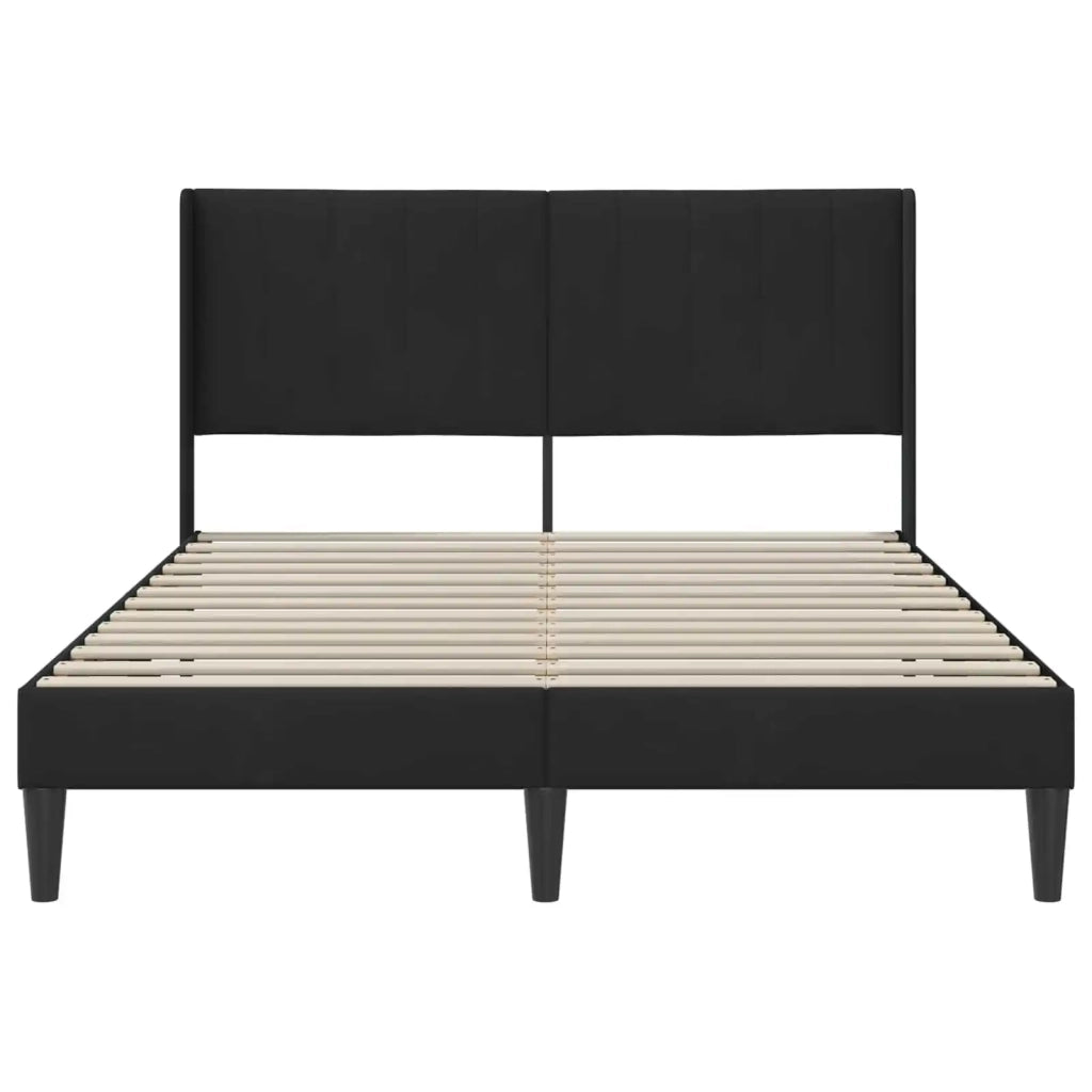 Letto matrimoniale | Letto per adulti | Struttura del letto con testiera Nero 120 x 200 cm Velluto