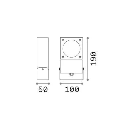 Applique Collezione SIRIO Finitura Nero IP65 Metallo/Vetro Ideal Lux