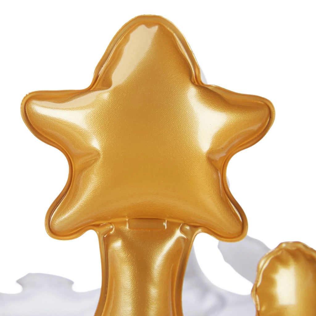 Set di 5 corone gonfiabili travestimento carnevale festa leggera 15 x 15 x 10 cm in plastica dorata 13_0016033