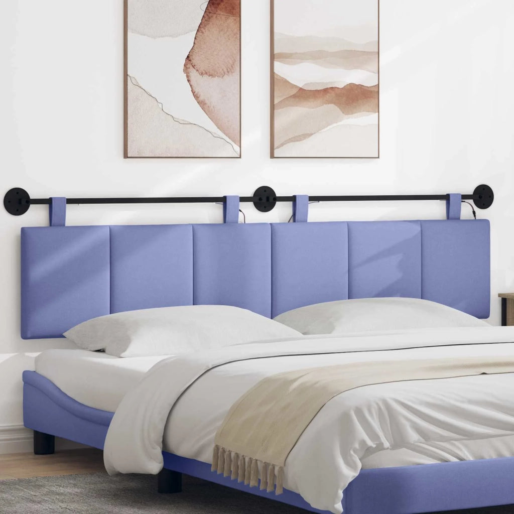 Testiera | Testata sospesa Con luce LED Blu jeans Tessuto