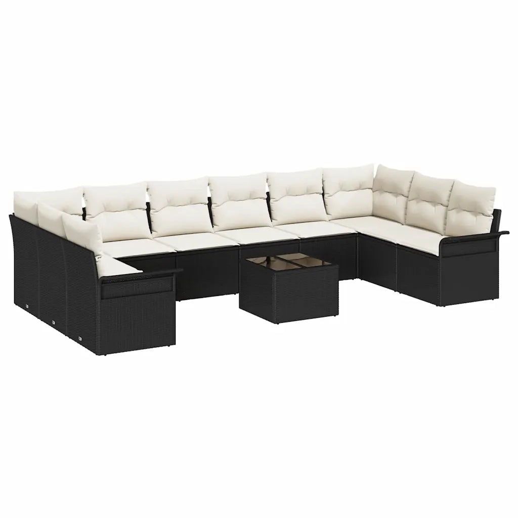 Set Divano da Giardino 11 pcs Marrone polyrattan