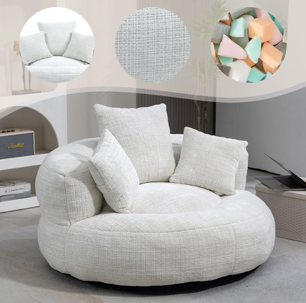 POLTRONA lounge in ciniglia 108x108x52 cm beige