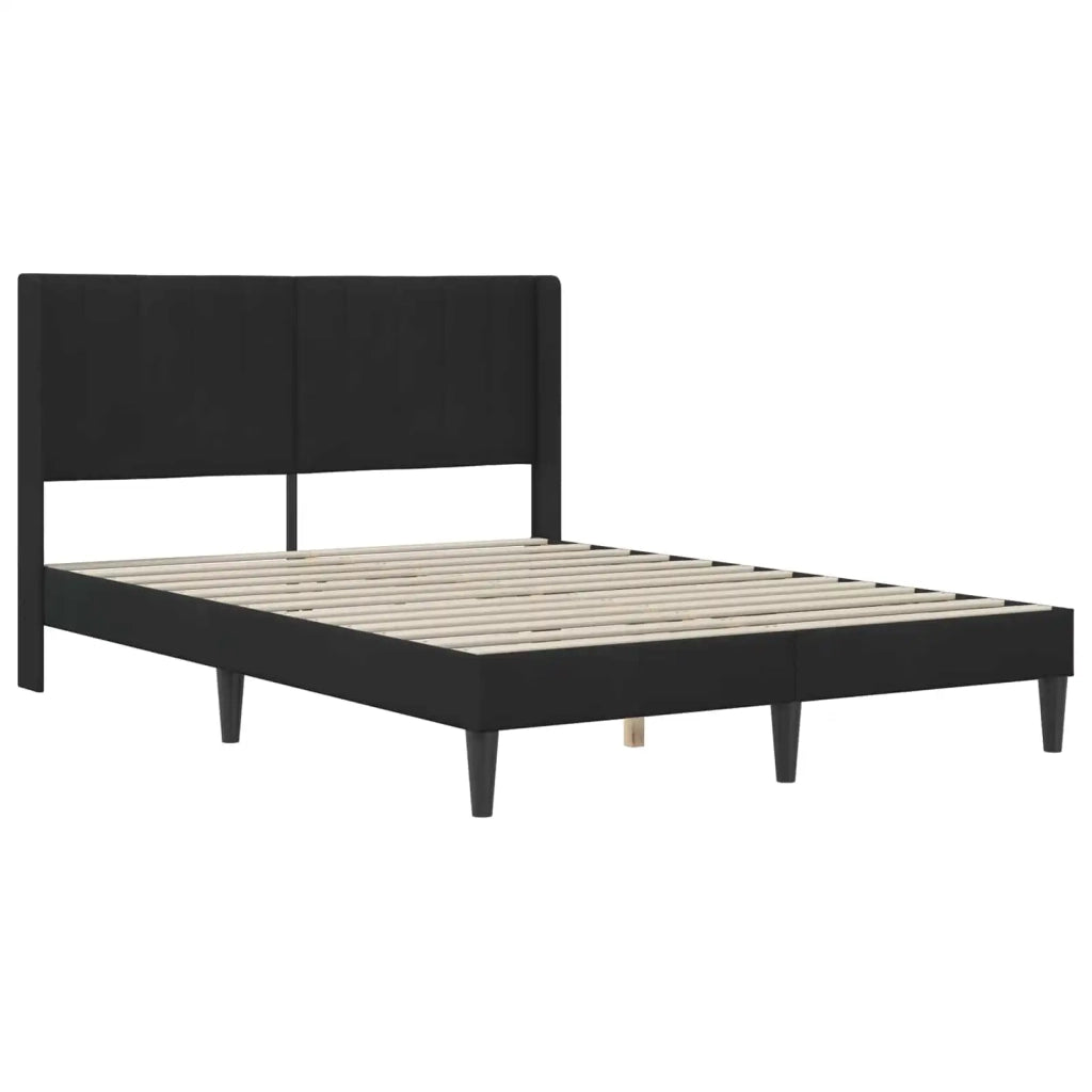 Letto matrimoniale | Letto per adulti | Struttura del letto con testiera Nero 120 x 200 cm Velluto