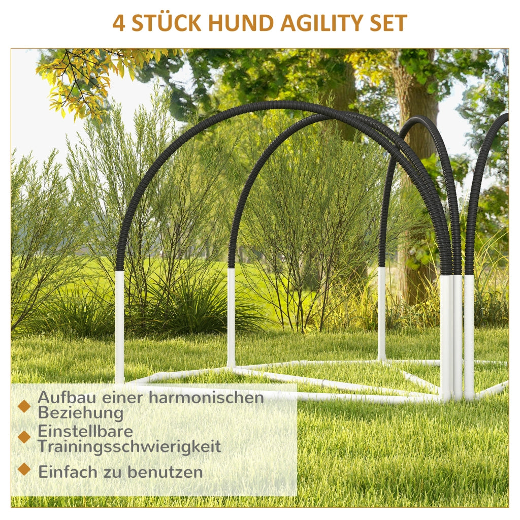 Set Agility per Cani ¨C Xylo ¨C 4 Pezzi, 89x69x99 cm, Bianco e Nero