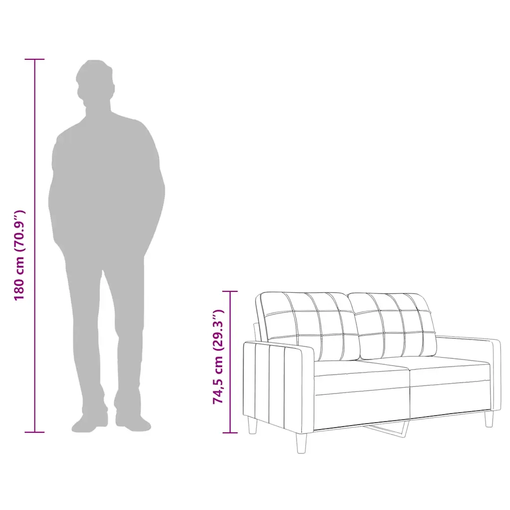 Divano | Divano da soggiorno | Sofa a 2 Posti Crema 120 cm in Tessuto