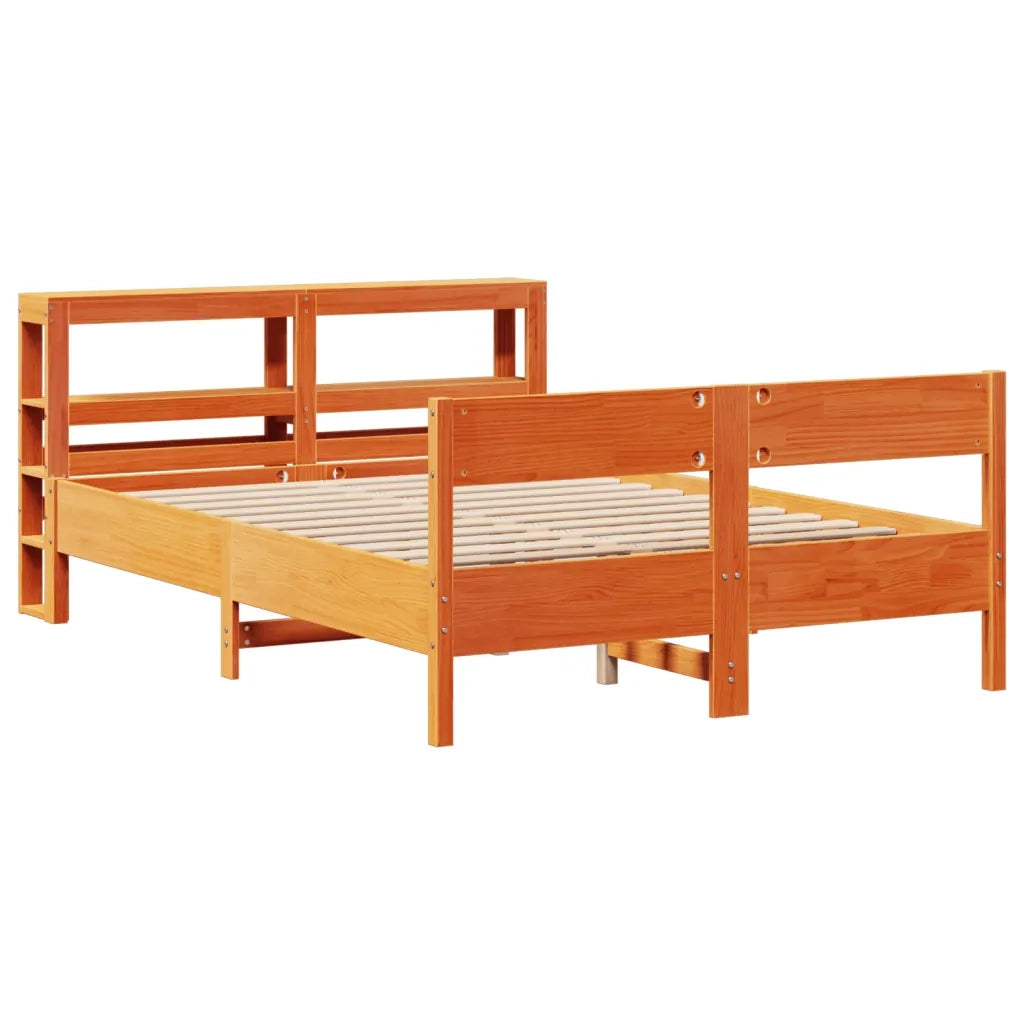 Letto senza Materasso-Struttura Letto Marrone Cera 120x200 cm in Legno di Pino 617304