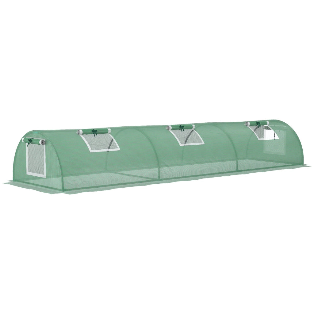 SERRA TUNNEL 300x80x45 cm Acciaio Verde con finestre a rete