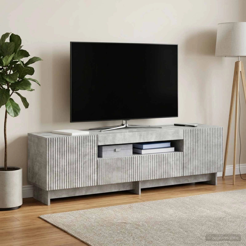 Mobile TV LED EDE 153 x 35 x 43 cm Grigio Cemento 896028
