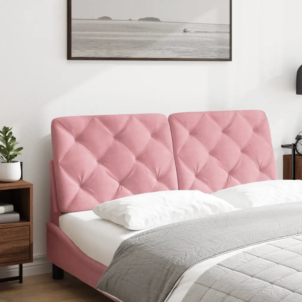 Coussin de tête de lit rose 120 cm velours