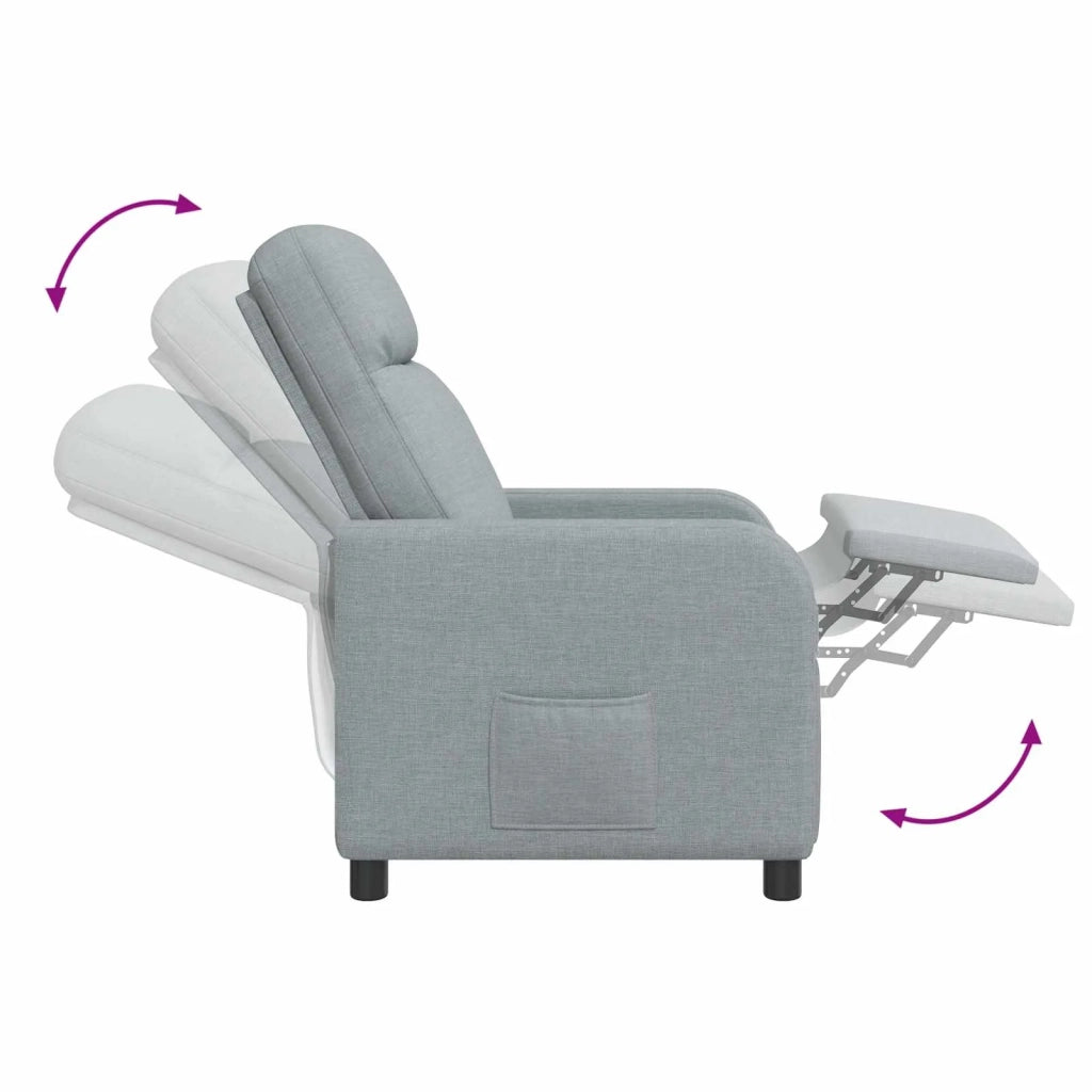 Poltrona reclinabile Grigio Chiaro Tessuto 42034921