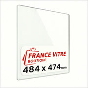 484 x 474 x 4 mm - Vetro per stufa a legna - vetro camino di ricambio - vetro per caminetto resistente al fuoco - France Vitre
