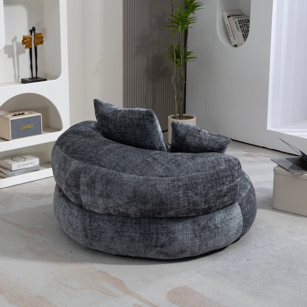 Divano Poltrona Gaming con Cuscini ¨C MINIMAL ¨C Grigio, Tessuto Chenille