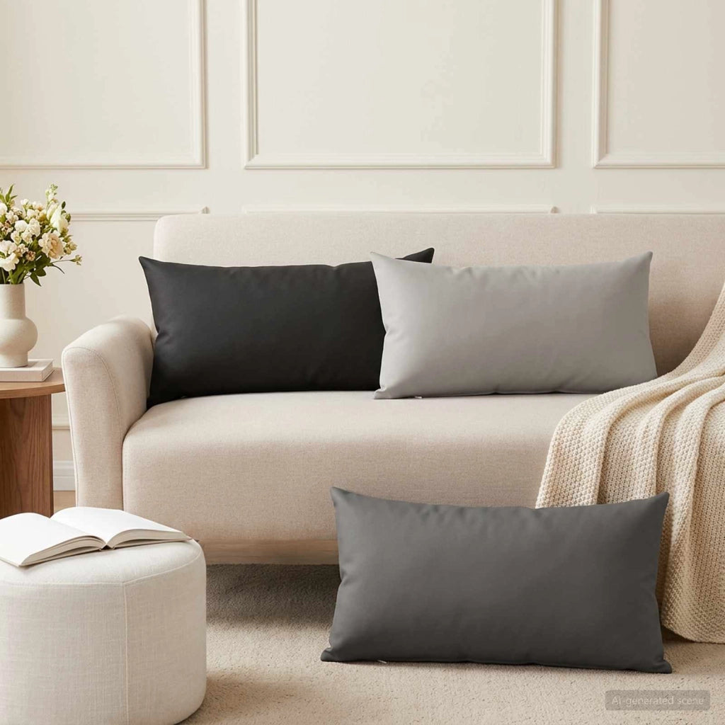 Federa 2 pcs HEERLEN Grigio 40 x 70 cm Poliestere 909615
