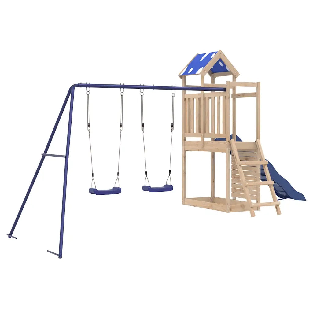 Set da Gioco da Esterno in Legno Massello di Pino