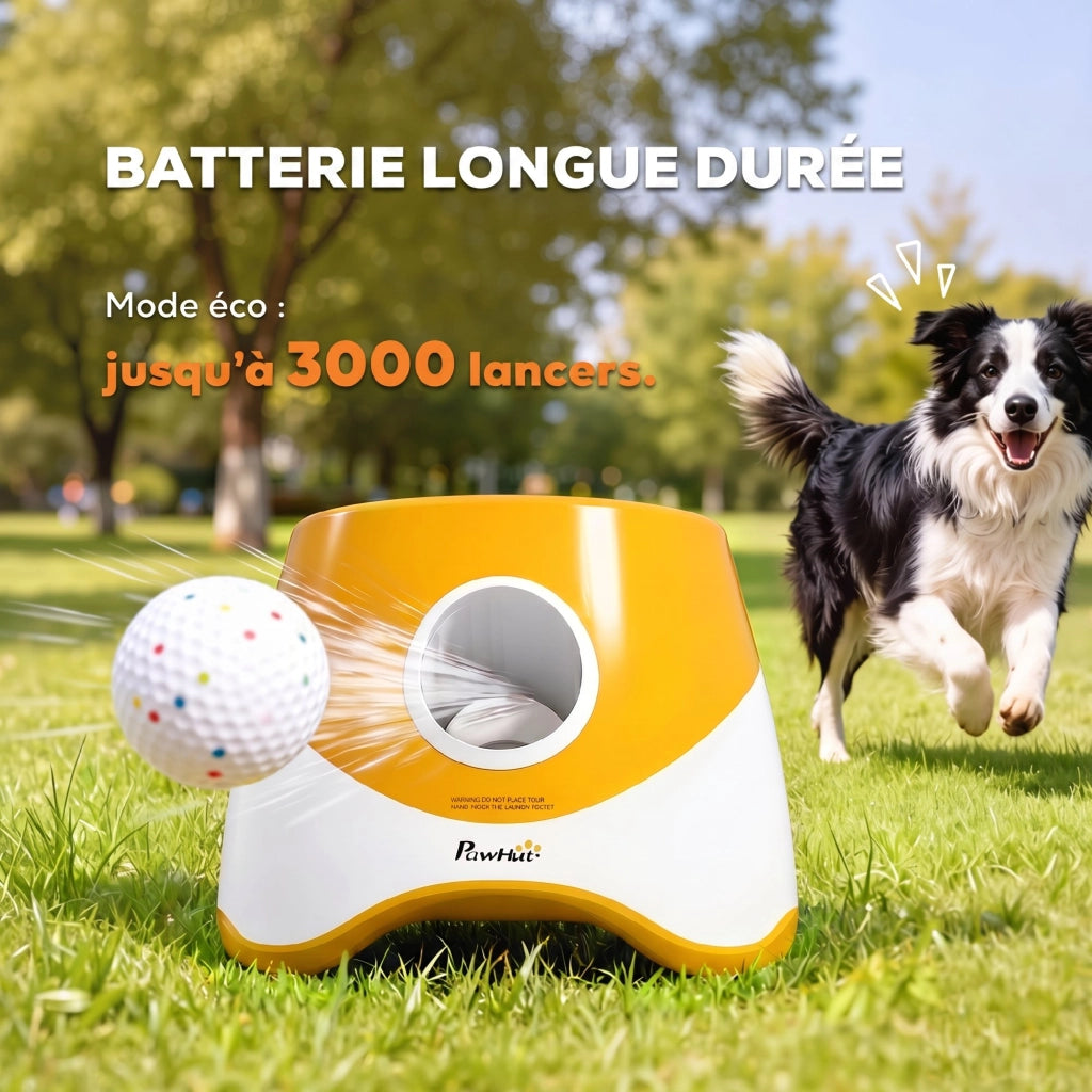 Lanceur Automatique de Balles pour Chiens Petits et Moyens Orange