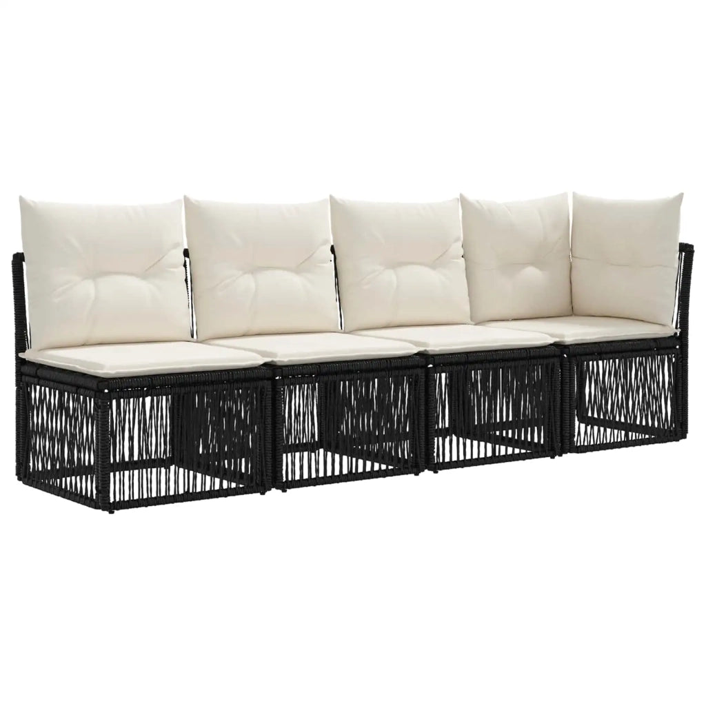 Set Divano da Giardino 8 pz Nero polyrattan 3436081