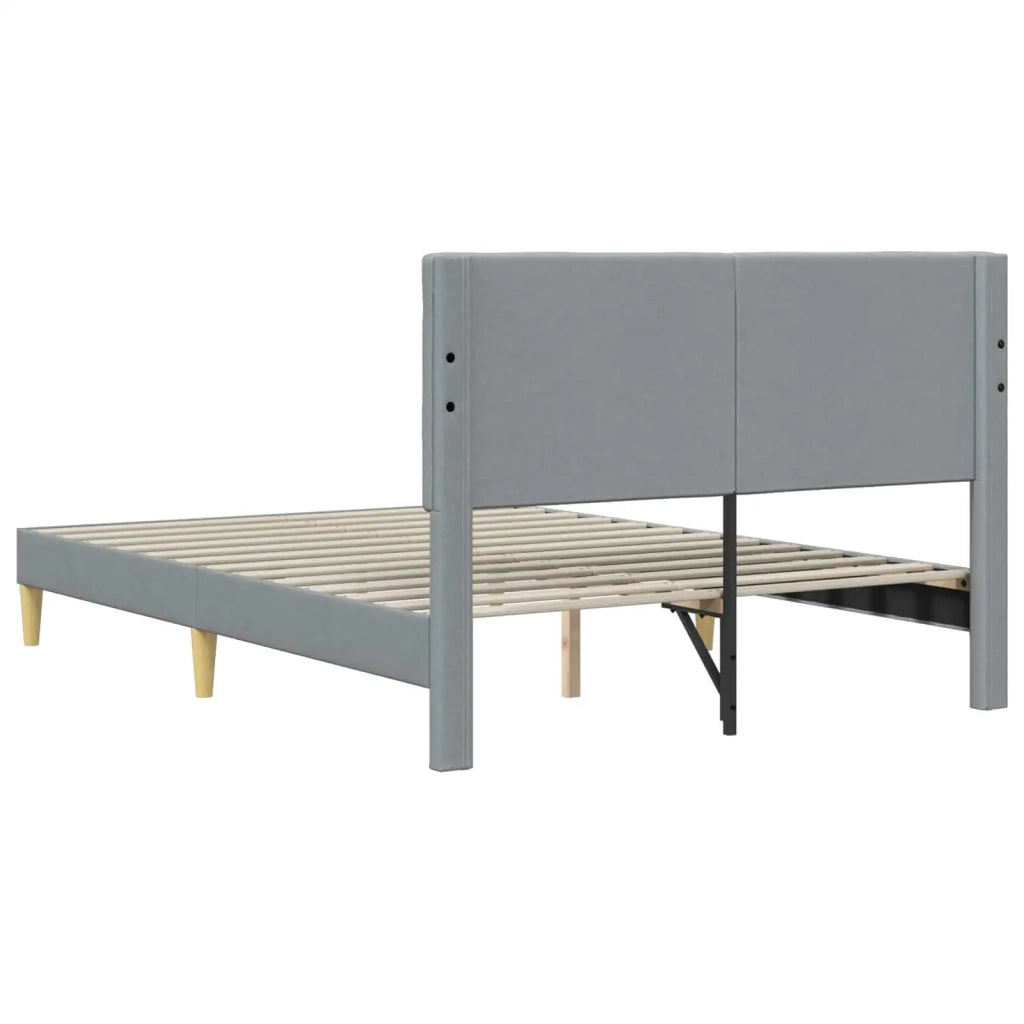 Letto matrimoniale | Letto per adulti | Struttura del letto Grigio Chiaro 140 x 190 cm Tessuto