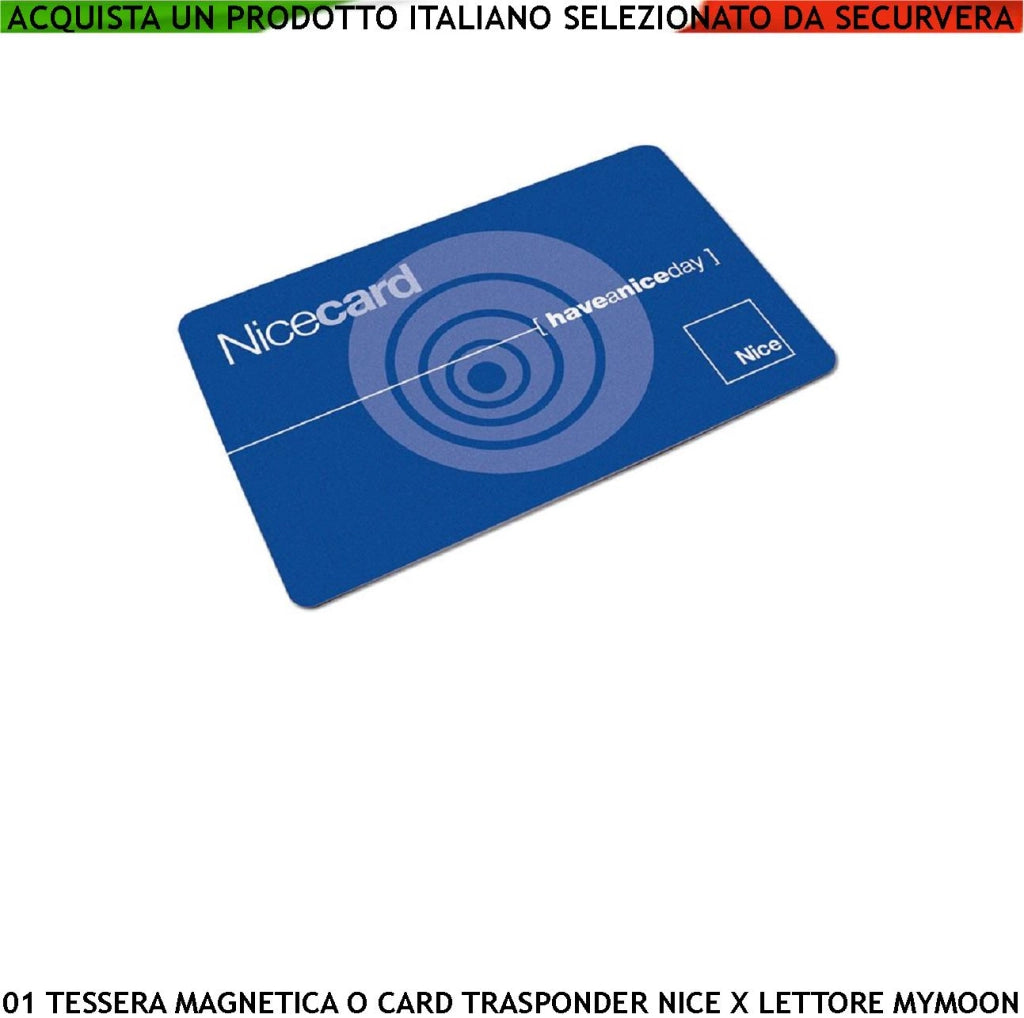 Badge Tessera Magnetica Trasponder Card RFID Vergine NICE Banda Personale di Prossimità Lettura Codice Univoco a Sfioramento Mymoon Mocard per lettori di Prossimità MOM EDS e EDSI Simile Telepass
