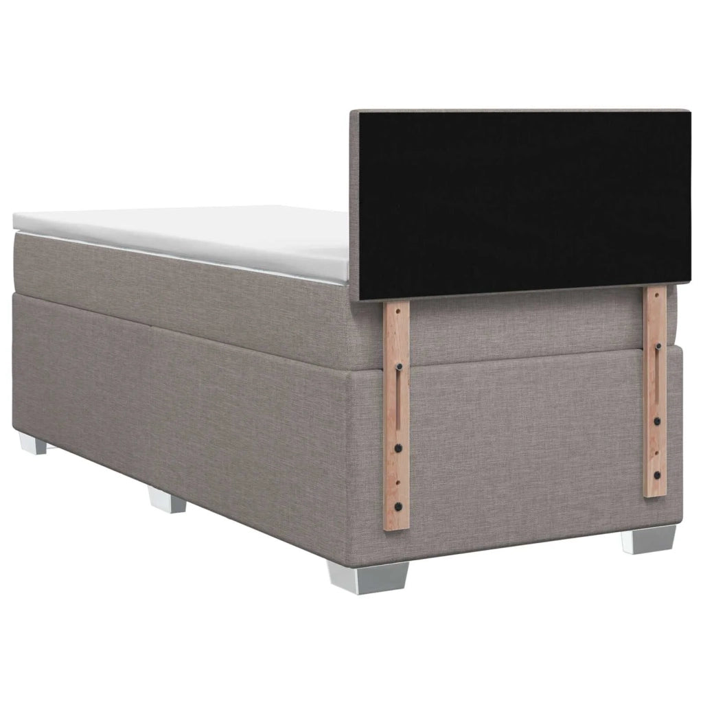 Letto con Box Spring, Materasso e LED Tortora 90 x 200 cm 3451858