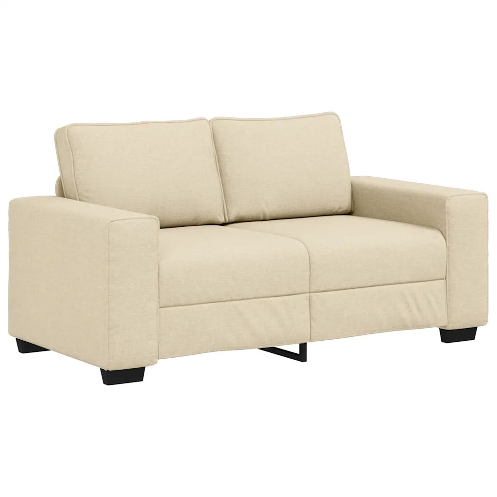 Set di Divani 2 pz con Cuscini Crema in Tessuto 3324738