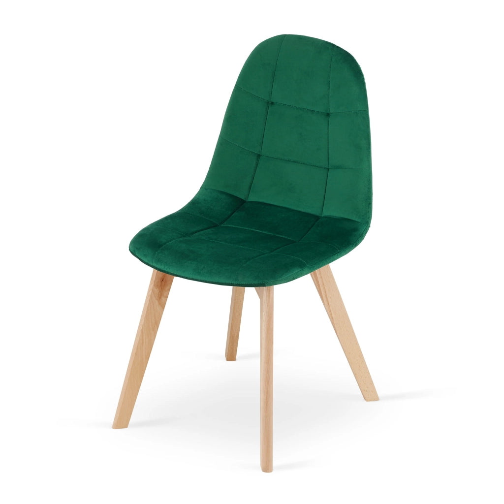 Sedia Valora NUUC in velluto verde scuro, design ergonomico