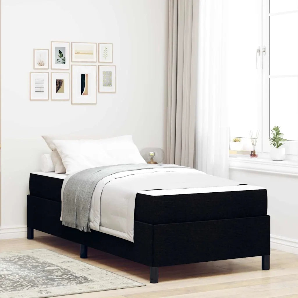 Letto a molle Nero 80 x 200 cm Tessuto