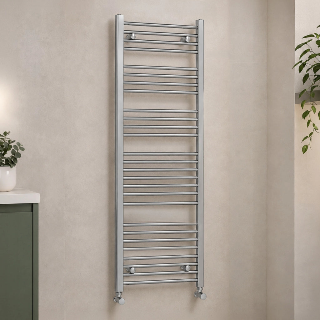 Termoarredo bagno H 150 x L 60 cm in acciaio cromo