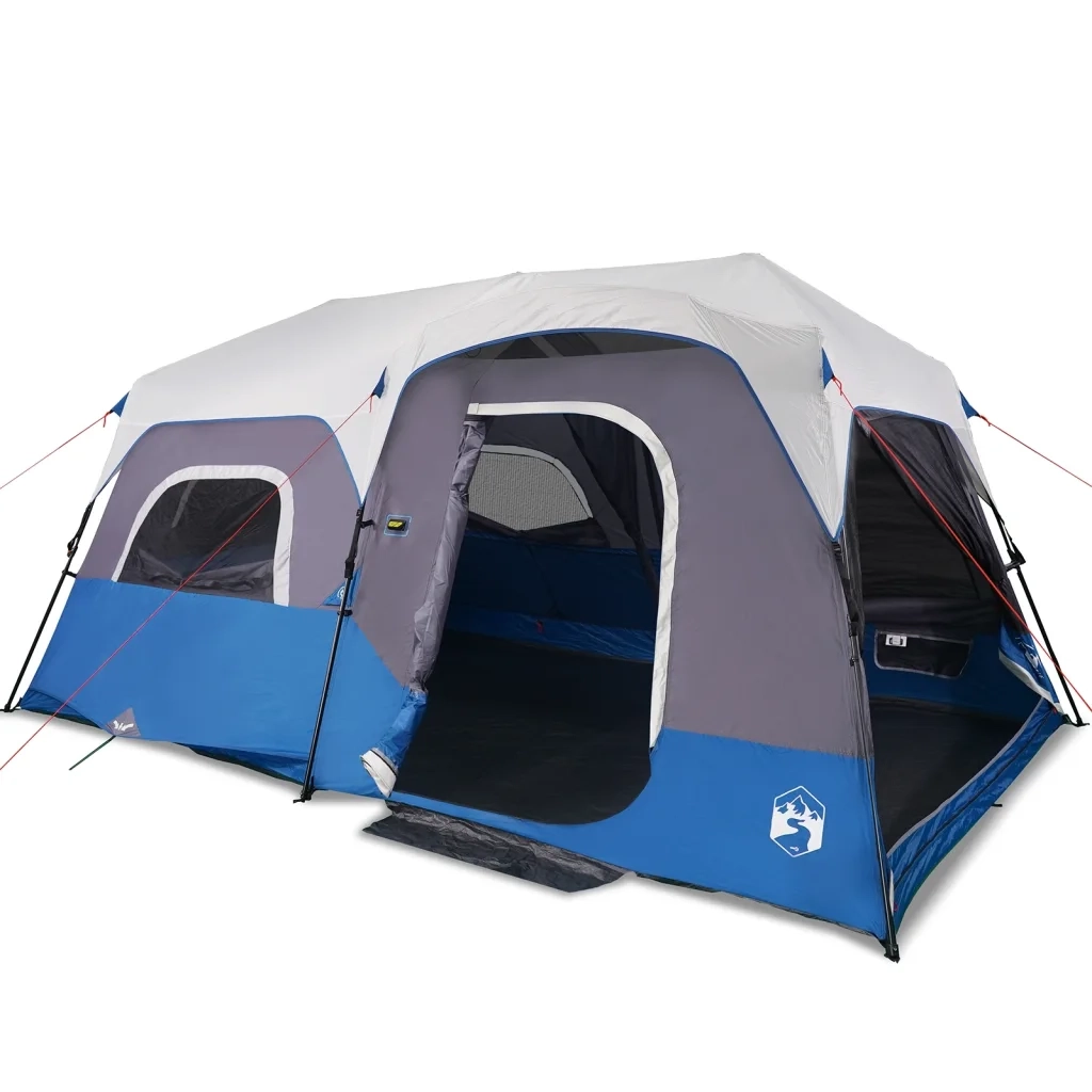 Tenda Famiglia con LED 9 Persone Blu Chiaro a Rilascio Rapido 94310