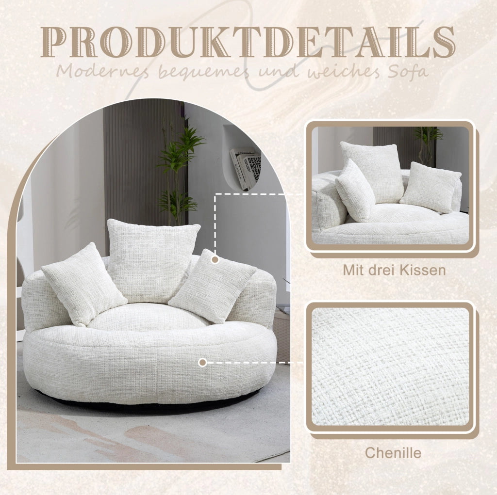 POLTRONA lounge in ciniglia 108x108x52 cm beige