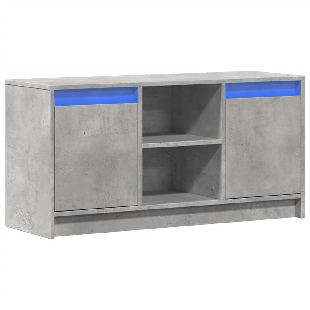 Mobile TV multimediale mensola TV credenza mobile TV per sala da pranzo soggiorno camera da letto con illuminazione a LED 100 x 34 x 50 cm legno ingegnerizzato grigio 02_0026432