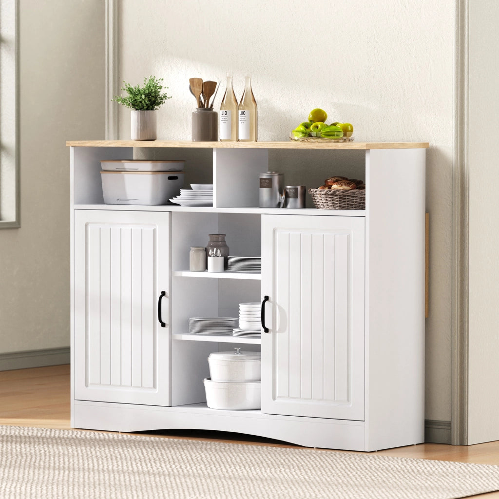 Isola da cucina con piano ribaltabile in MDF e PB bianca