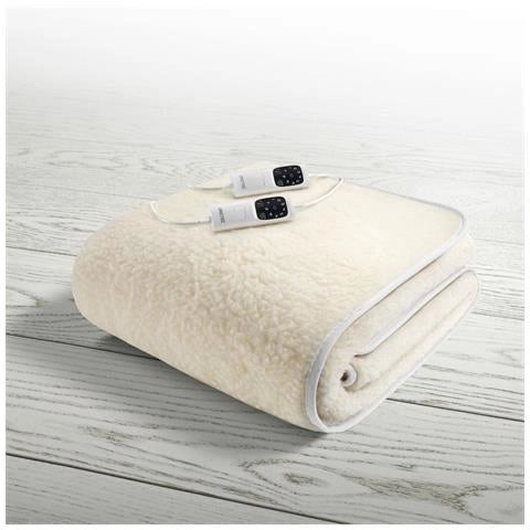 Imetec scaldasonno adapto matrimoniale 150 x 160 cm, basso consumo, riscaldamento rapido, temperatura personalizzata, 100% lana e merino, made in italy, 2 comandi separati, 6 temperature - 16634