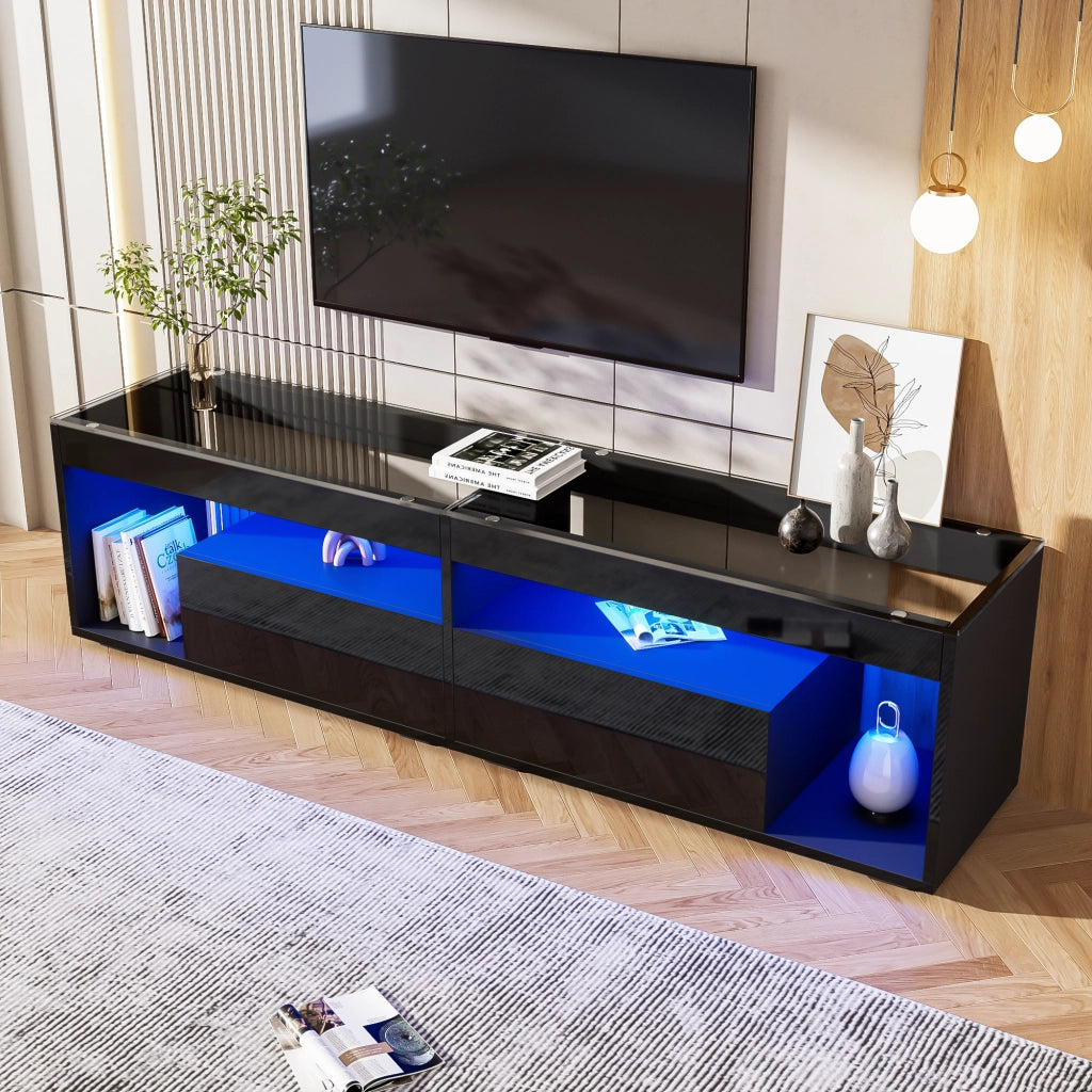 Mobile TV nero lucido con illuminazione LED