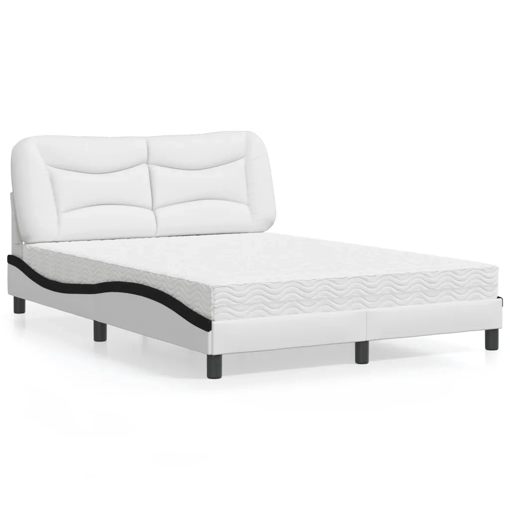 Letto con Materasso Hvar Nero e Bianco 120x200 cm in Similpelle 3208716