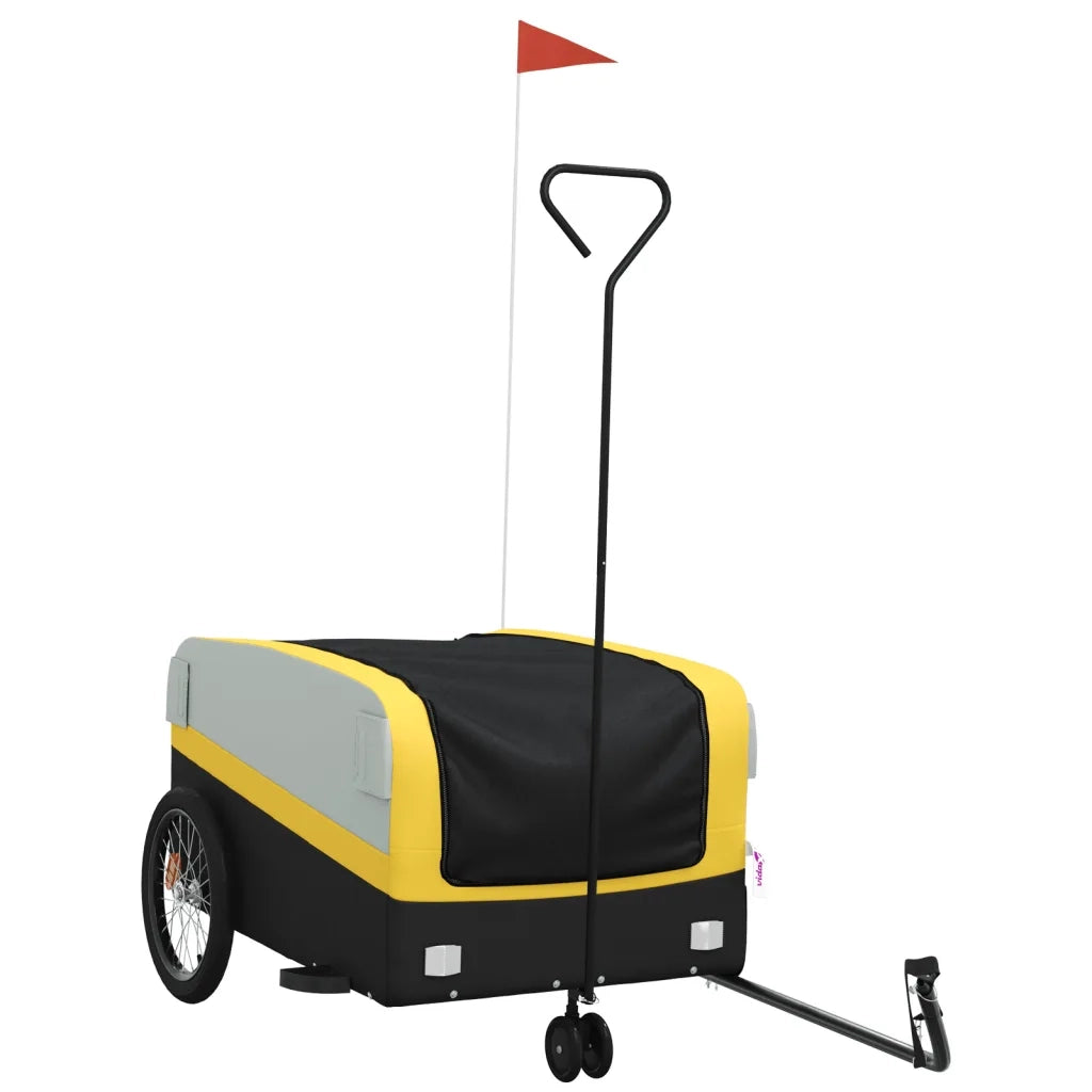 Rimorchio da Bici Nero e Giallo 45 kg in Ferro 94064