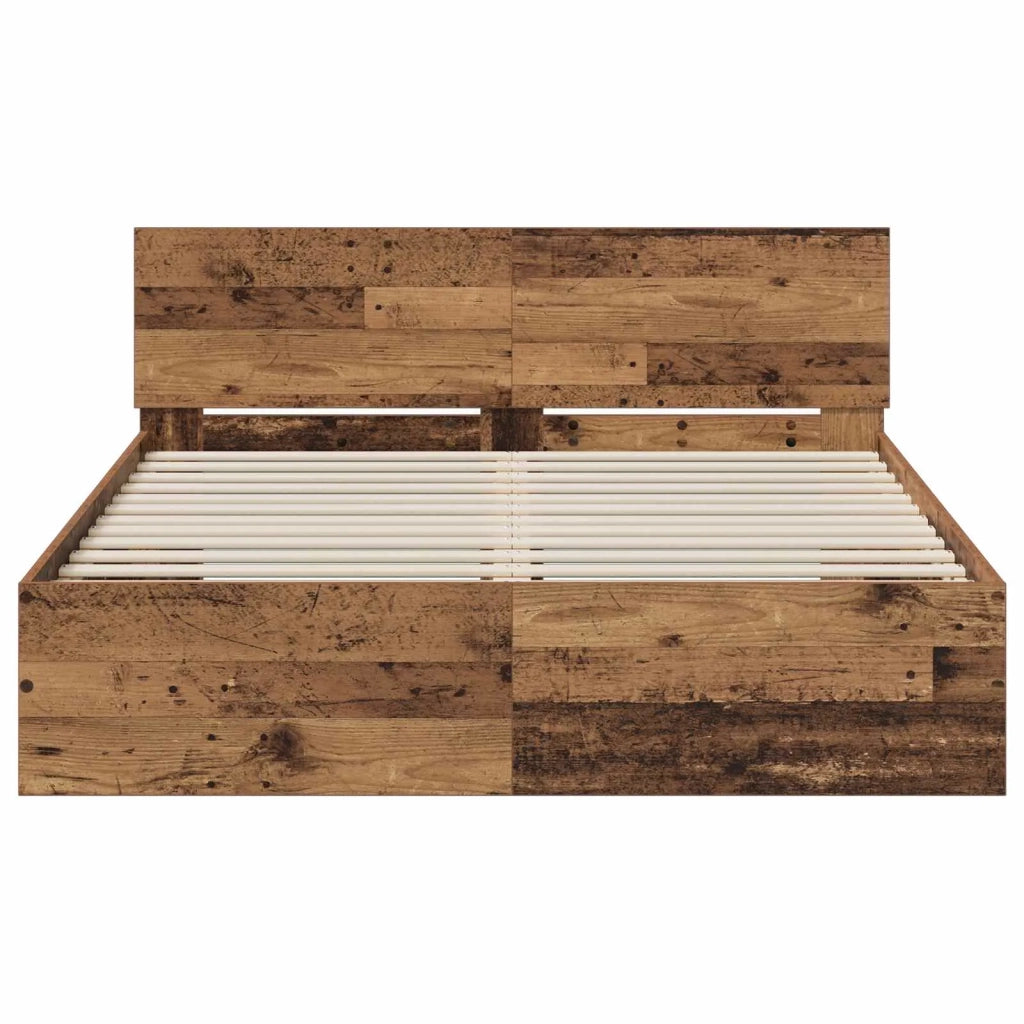 Struttura letto con testata Legno antico 120 x 200 cm 3445777