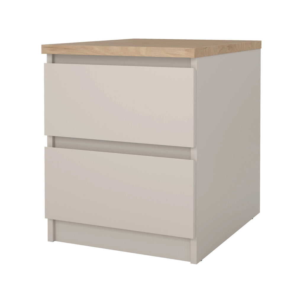 Azar, Comodino 2 Cassetti, 40x40x50h cm Beige